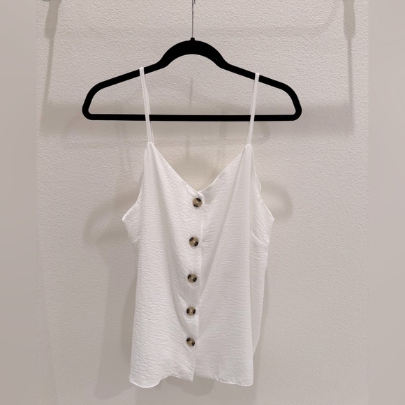 Paradise Tops - NWT White Button-Down Women's spaghetti strap top size xl